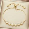 Korean Style New Luxury Crystal Cubic Zirconia Pendant Bracelet Women Round Shiny Rhinestone Bangle Zircon