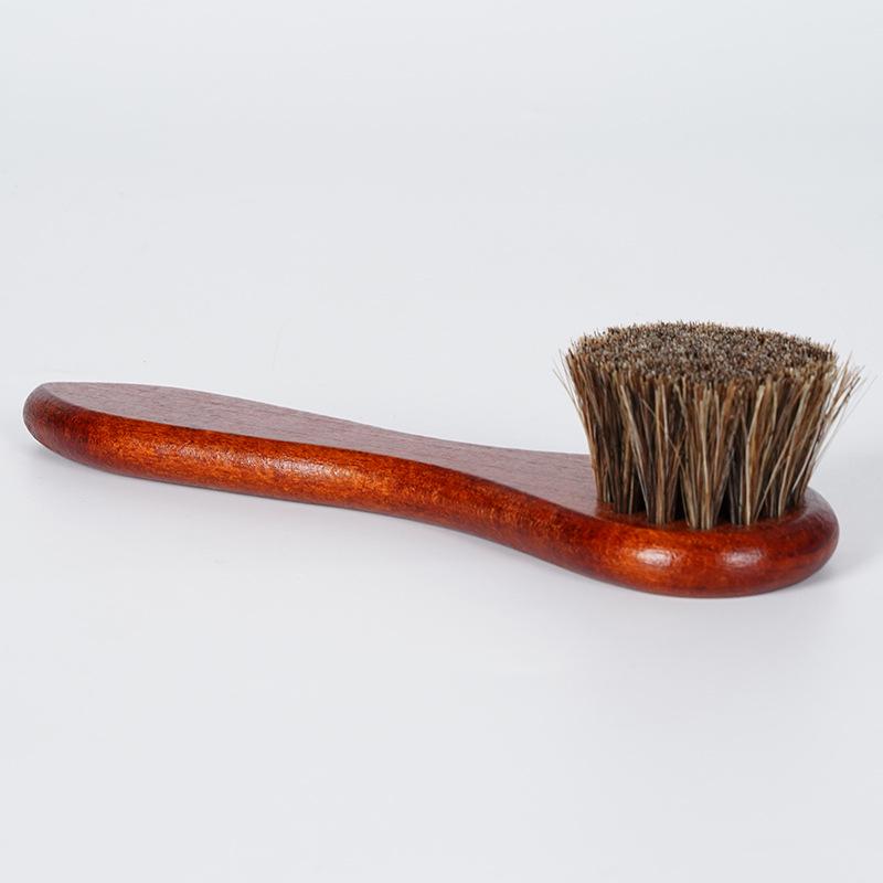 Beech Wood Horsehair Shoe Brush with Soft Bristles 15cm x 4.2cm x 3.2cm