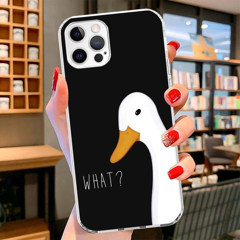 Cartoon Cute Goose Game Cover Phone Case For iPhone 16 17 Air 15 14 Pro Max 16E Phone Case 13 Mini 12 11 7 SE 8 Print Pattern Fi
