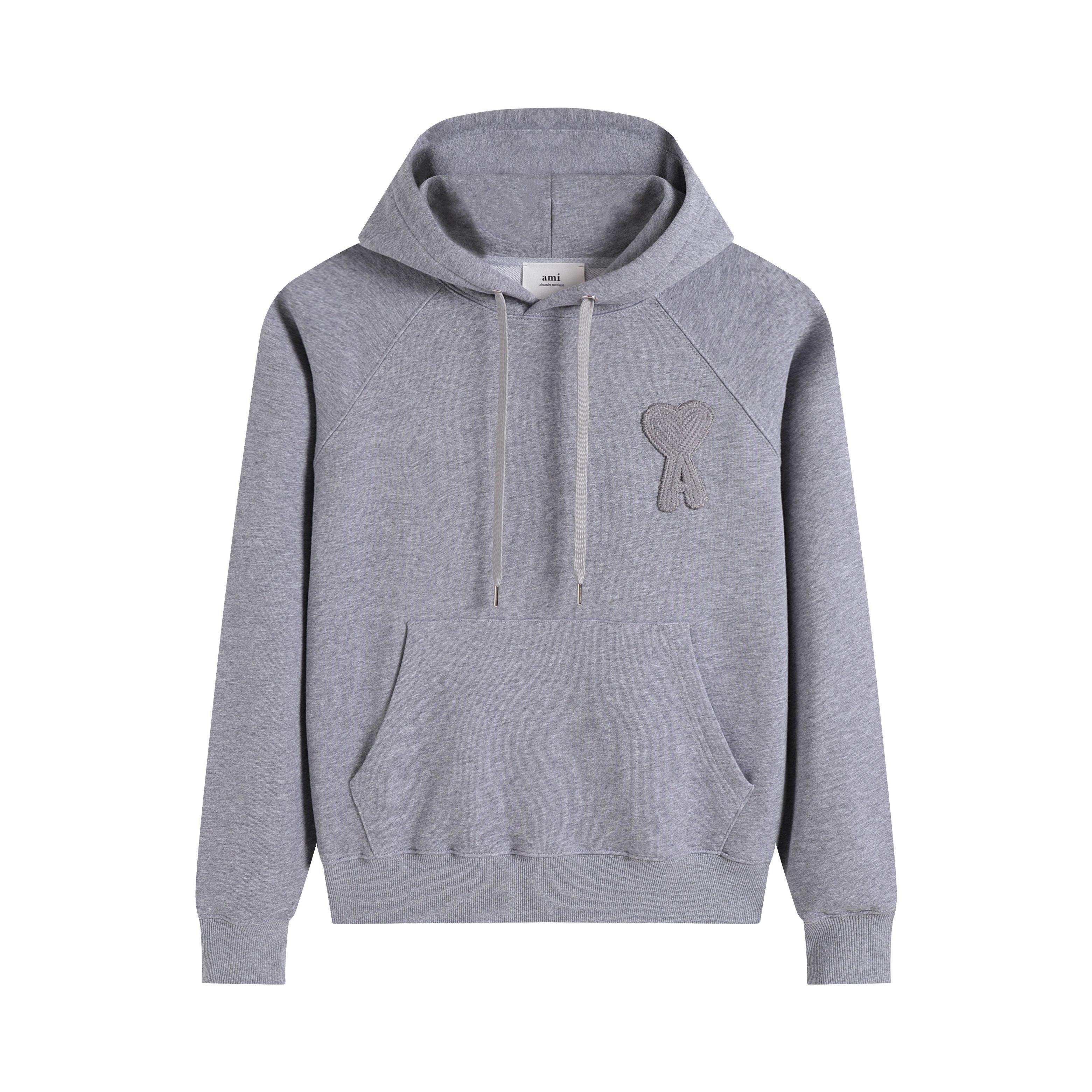 

AMI 2025 Autumn/Winter New Knitted Large Logo High Quality Cotton Hoodie Sweatshirt Couple Hoodie XL