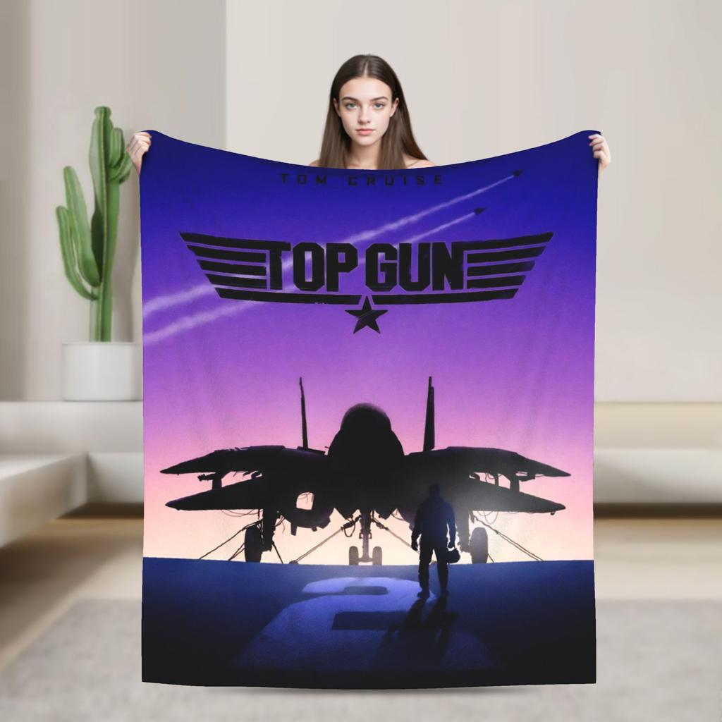 Top Gun Sign Tom Cruise Fighter  Flannel Blanket  Warm Soft Throw Blanket for Couch Bed Travel Pattern Bedspread Sofa Bed Cover