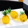 Handcrafts Crystal Pineapple Figurine Elegant Glass Artificial Fruit Sculpture Ornament for Home and Office Table Decors