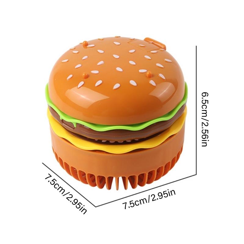 Portable Hamburger Shaped Mini Fan With 2 Battery Power For Desktop Or Handheld Use In Home Office Or Outdoor