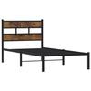 VidaXL Metal Bed Frames Without Mattress Smoked Oak 75x190 Cm 4017043