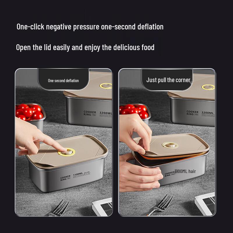 Chu Da Huang 5500ml 304 Edelstahl Mikro-Vakuum Lebensmittelaufbewahrungsbehälter