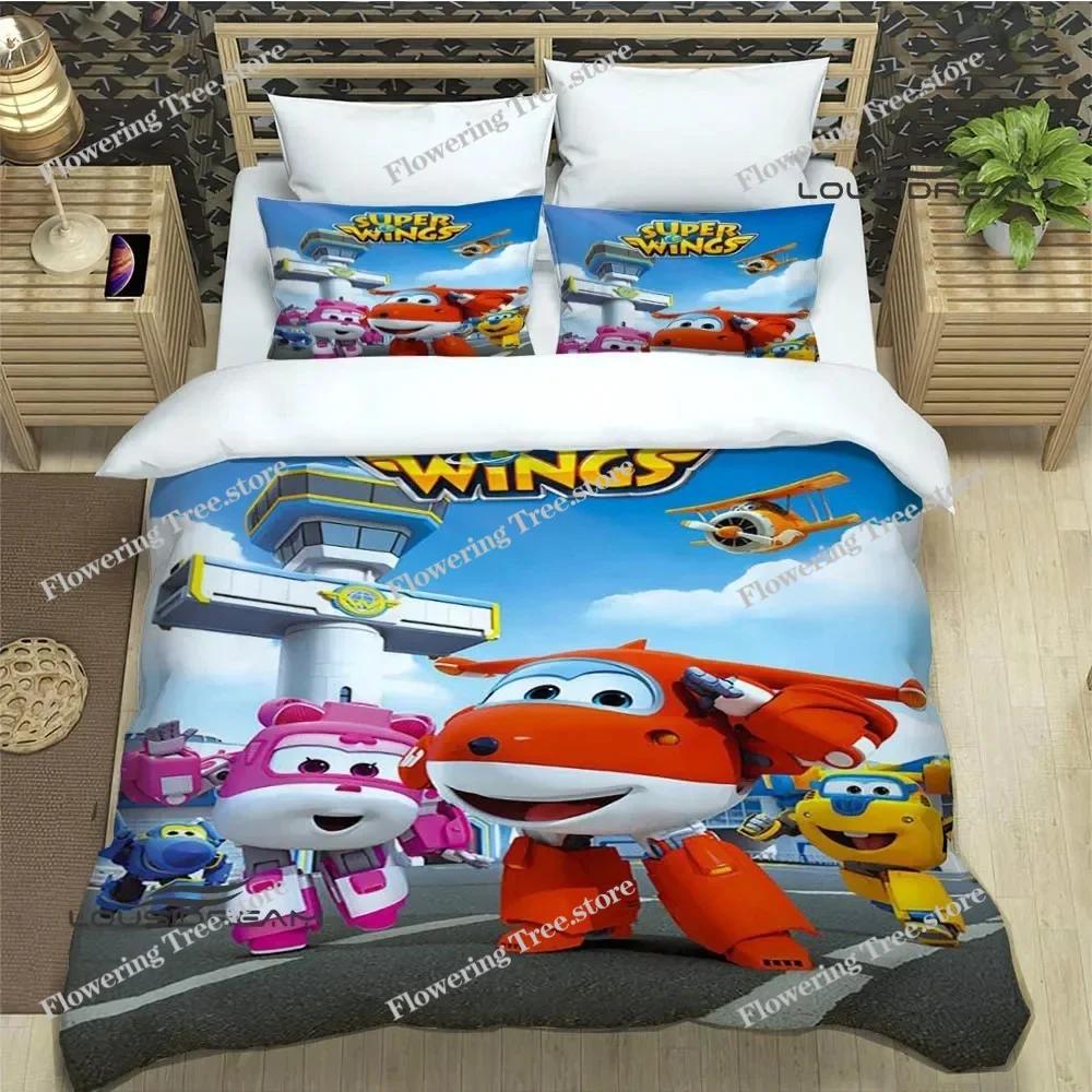 Cute Cartoon Super Wings Bedding Sets Exquisite Supplies Set Duvet Cover Bed Comforter Set Bedding Set Luxury Birthday Gift