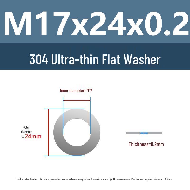 Yigu 304 Stainless Steel Flat Washer Shim Ring (Sizes M3, M4, M5, M8)