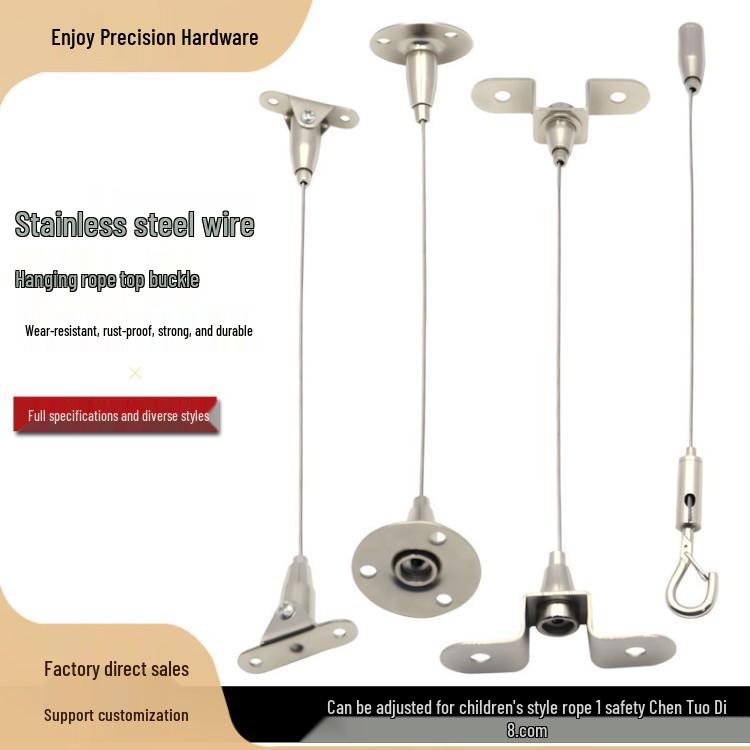 Adjustable Stainless Steel Wire Ceiling Lamp Hanger Fixture
