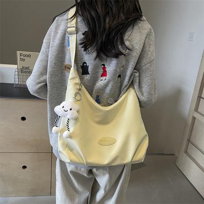 New Tote Bag Large Capacity Trend Summer Simple Solid Color Shoulder Bag Commuter Student Class Fashion Messenger Bag