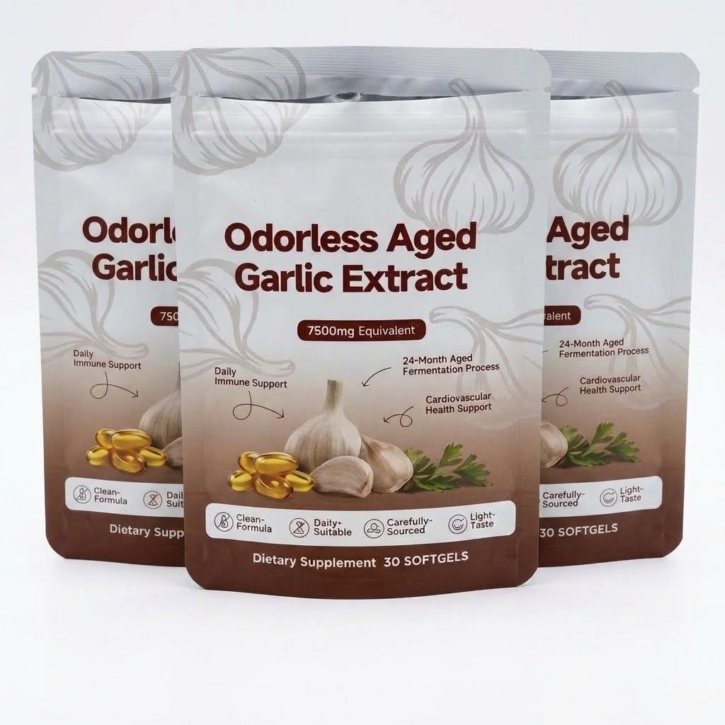 Aged Garlic Extract 7500mg | Odorless Garlic | Heart & Immune Support | Non-GMO, Gluten Free