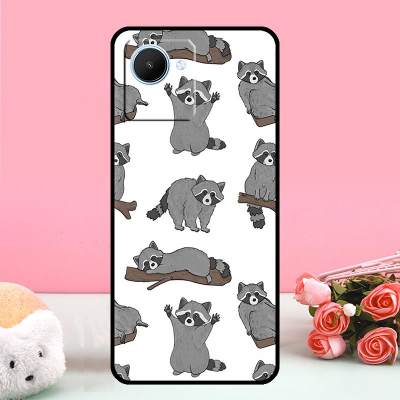 Cute Raccoon Cartoon For Realme 11 Pro Plus 10 12 Pro C55 C53 C51 C33 C31 C30 C25s C21Y C15 GT Neo5 GT3 GT5 Case