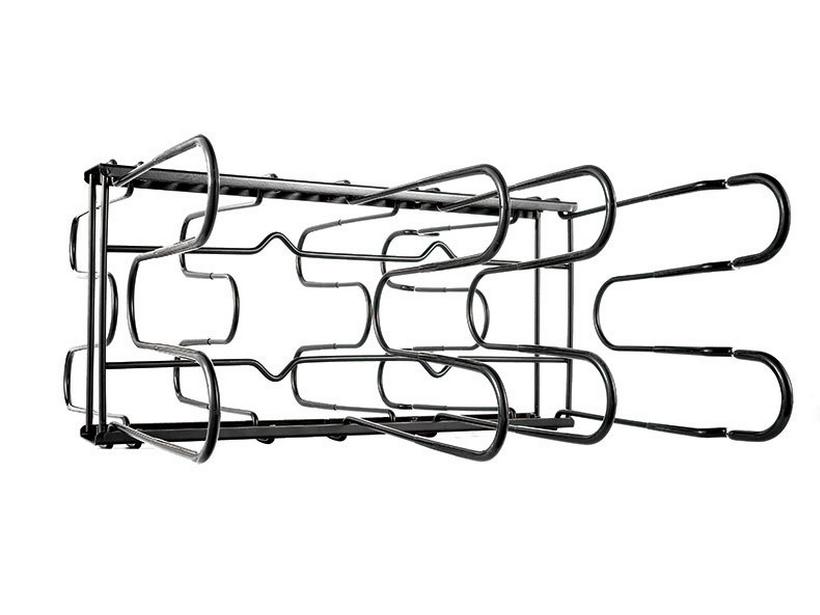 Dwustronny wieszak na garnki: Łatwy w montażu pionowy stojak z żelaznego drutu do przechowywania garnków i patelni
