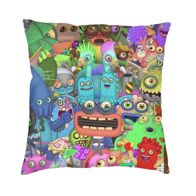 Fashion My Singing Monsters Game Anime Cartoon Throw Pillow Cover Home Decorative Custom Square Cushion Cover 45x45 Pillowcover
