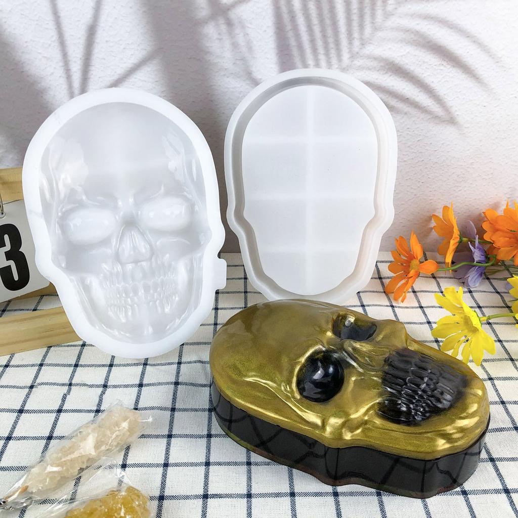 Silicone Resin Storage Box Mold with Lid Epoxy Resin Mould for Jewelry and Candle Holder Crafts Home Decoration Moulds