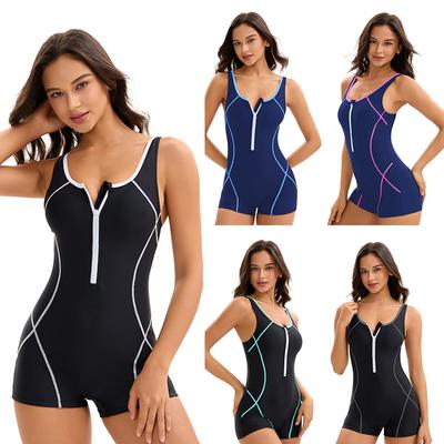 Women's One-Piece Swimsuit Conservative Sexy Backless Diving Suit Sports Swimming Suit