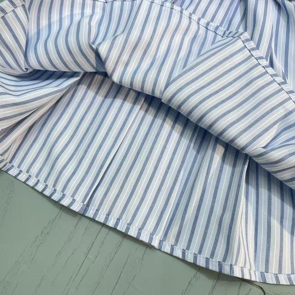 Korean Style Striped Shirt Dress - Spring/Summer Collection for Energetic Girls