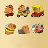 1pc Cute Cartoon Capybara Enamel Brooch Creative Unique Animal Design Funny Lapel Pin Badge Backpack Clothing Hat Accessories