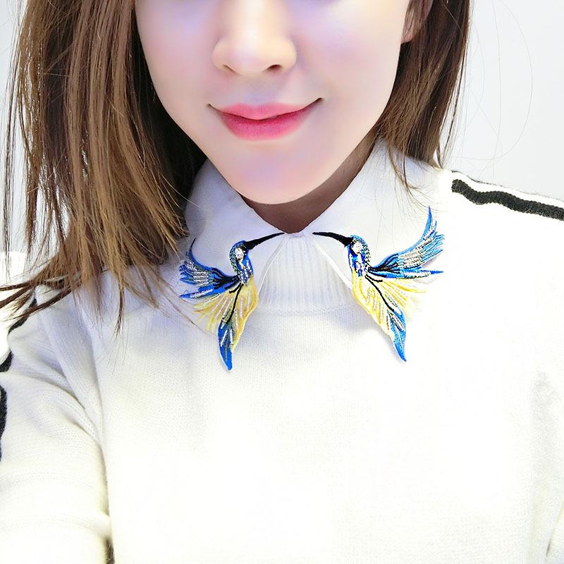 Korean Autumn Embroidered Flying Bird False Collar