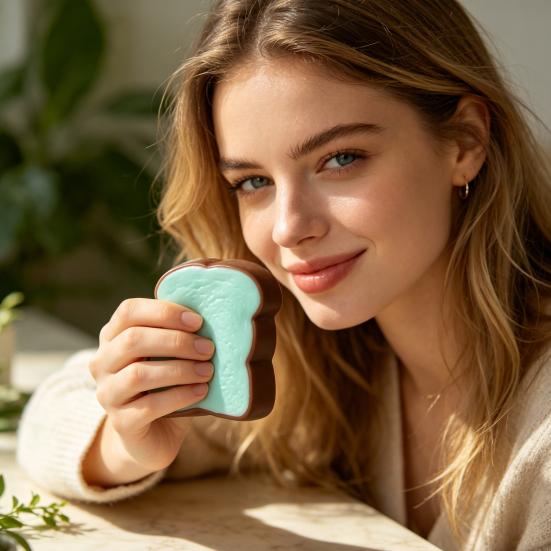 Simulation Toast Squeeze Toy Stress Anxiety Relief Shapeable Bread Sensory Toy Soft Stretchy Simulated Food Pinch Fidget Toy