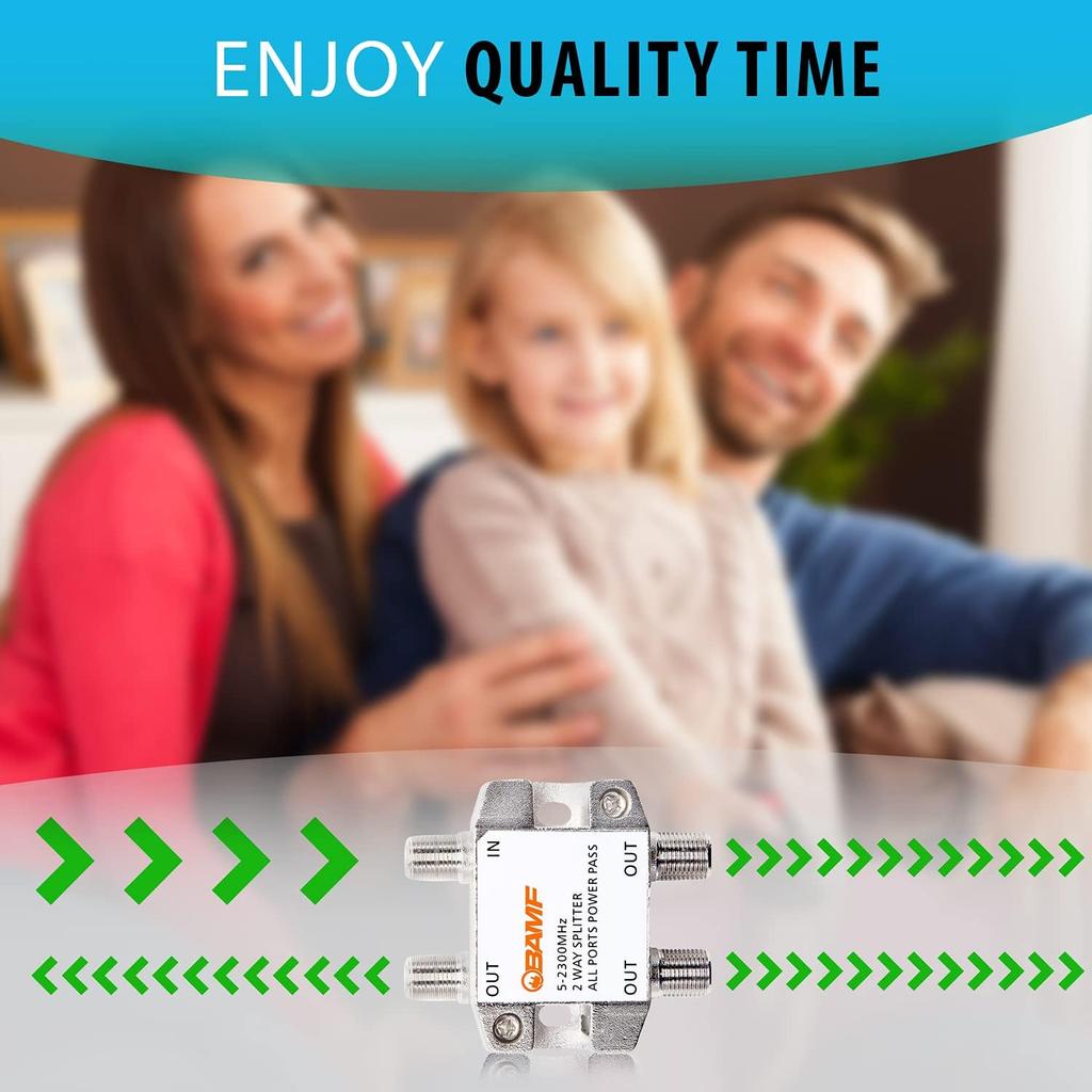 BAMF 3-Way Coax Cable Splitter Bi-Directional MoCA 5-2300MHz