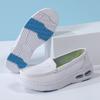 Women Genuine Leather Wedges Casual Shoes Loafers Soft Nurse Work Shoes Breathable Comfortable Non-slip White Nursing Shoes