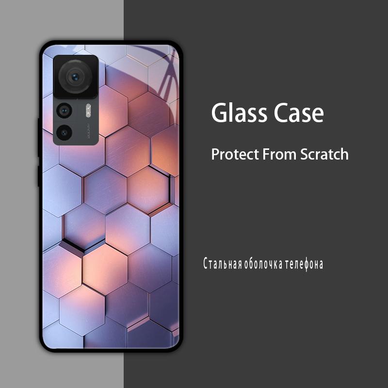 Cover in Vetro Temperato per Xiaomi 12T 12S 12X Custodia Rigida Posteriore per Telefono per Xiaomi 11T 10T 12T Pro 11 12 Lite Gusci Protettivi