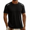 Men's Silk Short-sleeved T-shirt For Summer, Lightweight, Quick-drying, Mesh Pattern, Suitable For Sports And Fitness Activities.
