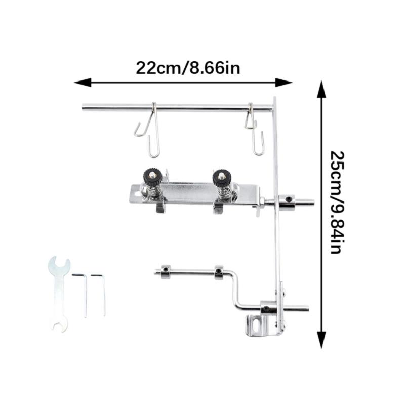 Serger Metal Support Mount, Sewing Machine Accessory with Vertical Rod, Support Bar, and Spring Section, Single Set for Garment Sewing Tasks