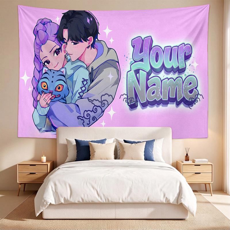 Rujinu (46) Custom Name Tapestry Wall Hanging Tapestry Wall Art Decor for Bedroom Living Room