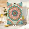 Colorful Mandala Theme Throw Blanket - Fashion Floral Art Printed Cozy Soft Bed Blankets For Living Room Sofa Decor