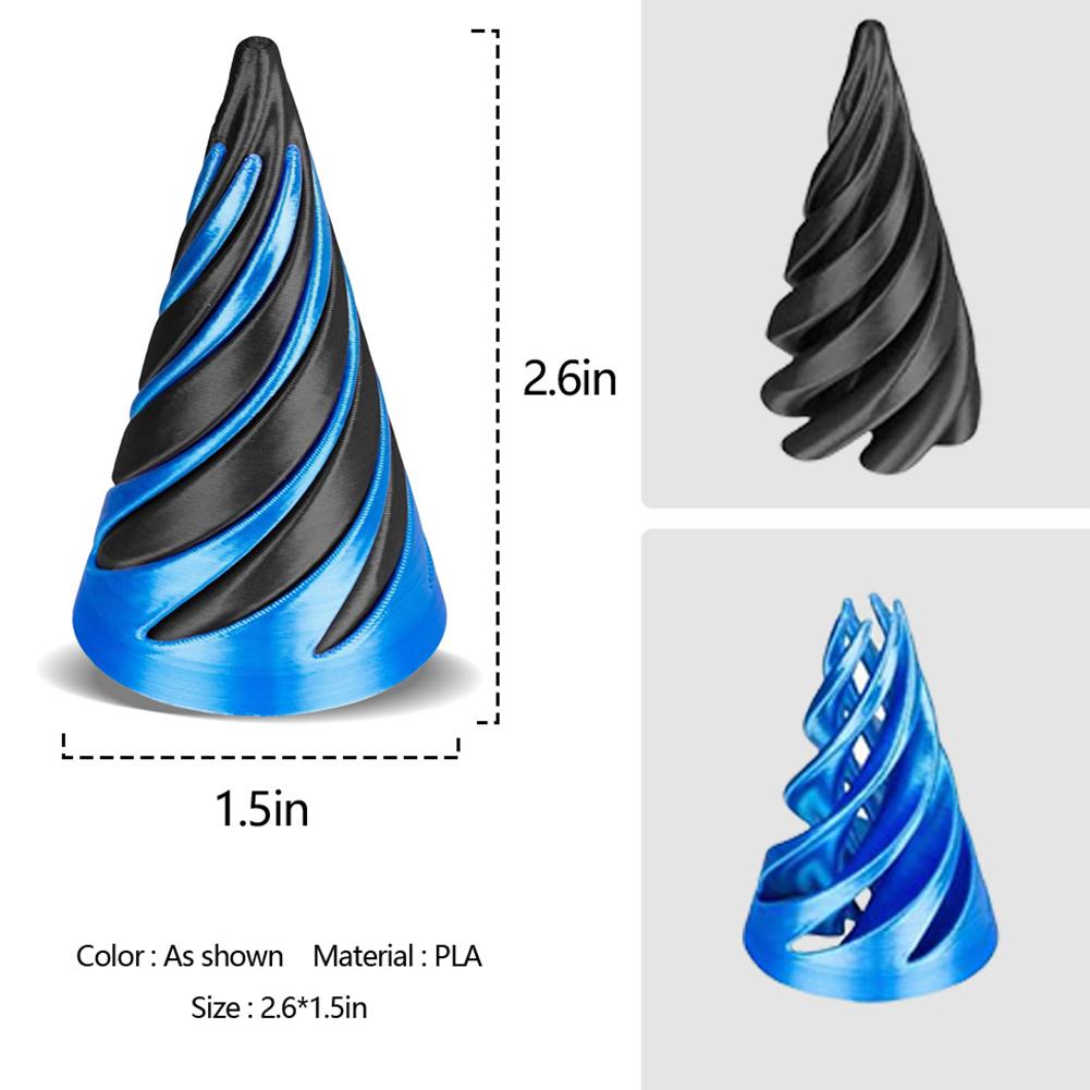 3D Printed Spiral Cone Toy Impossible Pyramid Passthrough Sculpture Pass Through Pyramid Fidget Toy Mini Vortex Thread Illusion