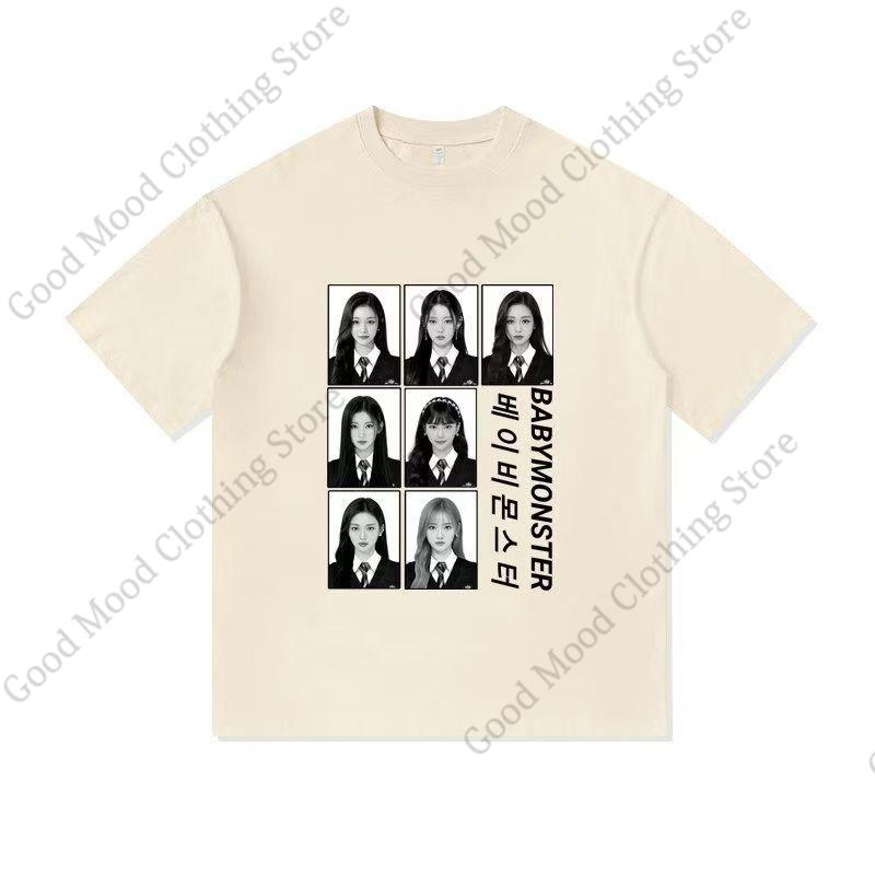 BABYMONSTER Fans T Shirt Kpop RAMI AHYEON RORA ASA RUKA CHIQUITA PHARITA Print Tshirt Unisex Women Cotton Short Sleeve Tee Tops