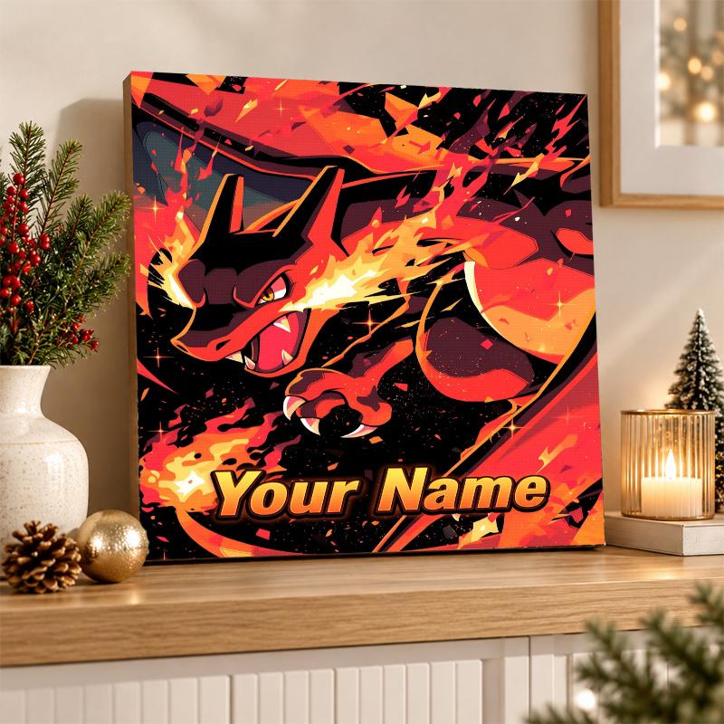 Charizard Custom Name Diamond Painting Personalized 5D Full Drill DIY Diamond Art Home Decor