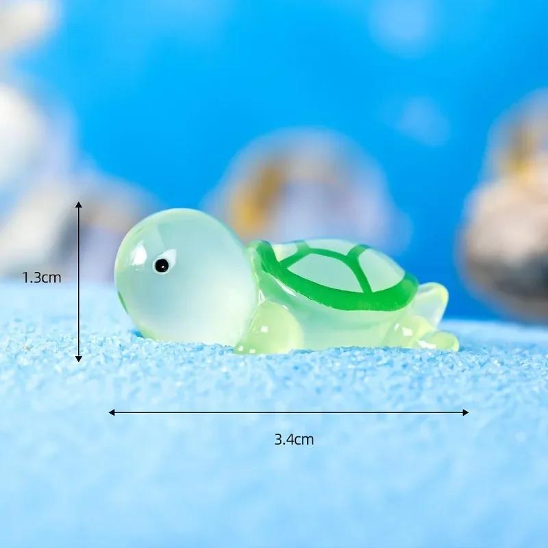 5-100PCS Resin Glow Turtle Mini Ornaments DIY Craft Supplies Aquarium Decor Christmas Party Birthday Wedding Home Decor Gifts