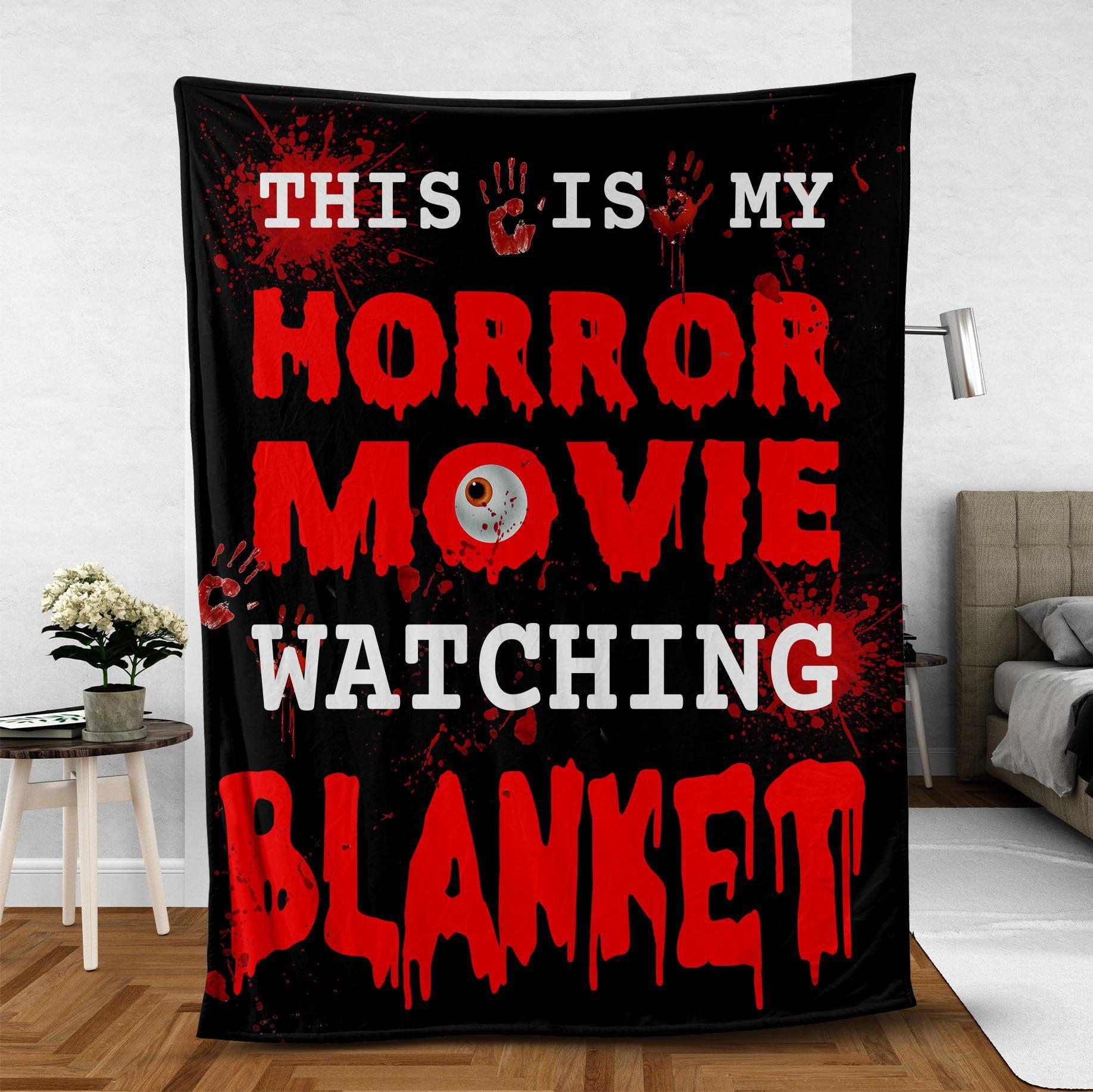 

Watching horror movies digital-printed polyester Bedroom velvet flannel soft sofa cover blanket Fleece soft sofa cover blankets 75x90cm