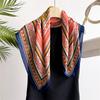 New European American Retro 70cm Small Square Scarf Simulated Silk Spring Summer Printed Professional
