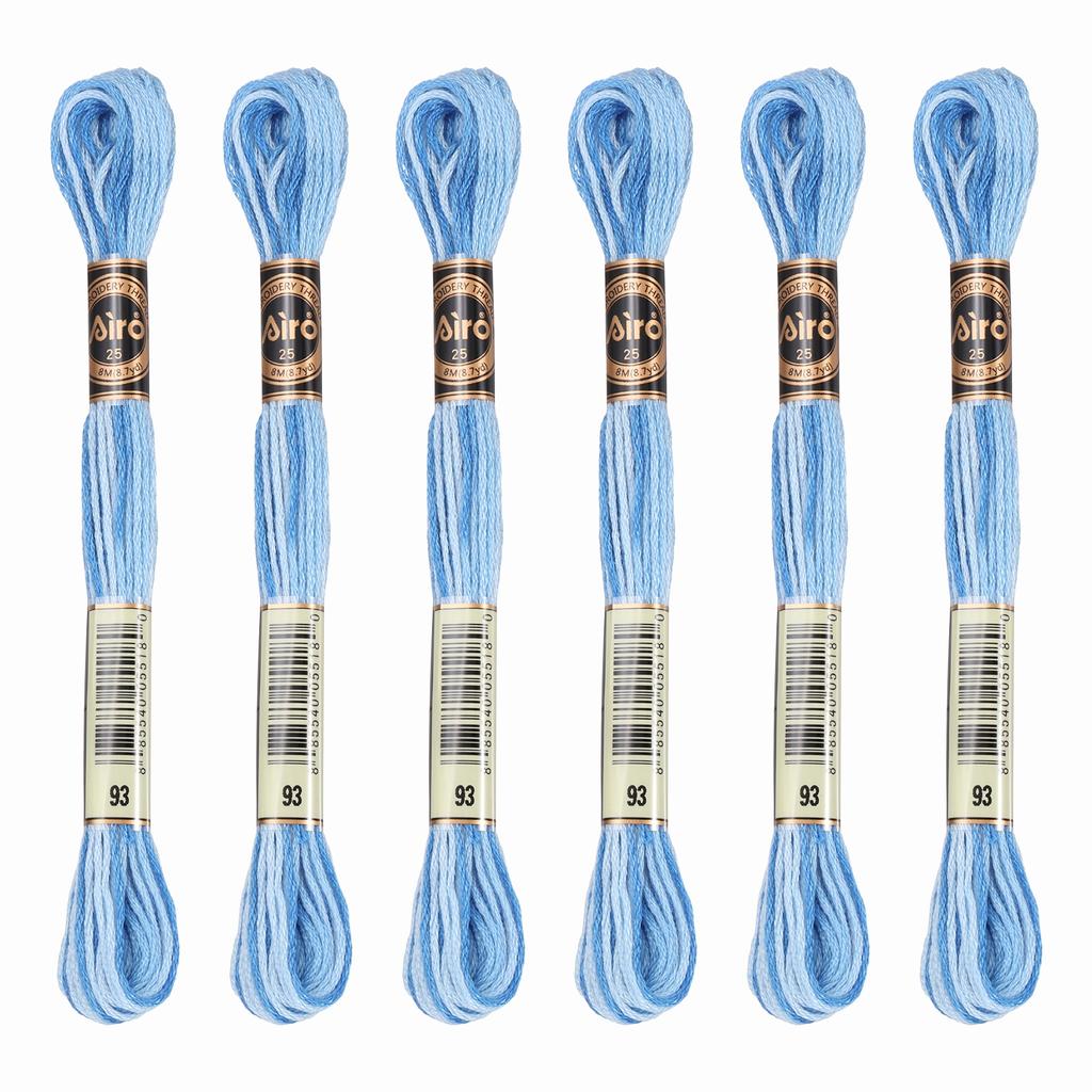 6 Skeins Embroidery Floss, Gradient Colors Polyester Embroidery Threads Bracelets String for Cross-Stitch Hand Embroidery