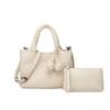 High Texture Pure Hand-Woven Bag Double Handbag Spring And Summer Soft Leather Women'S Bag Fashion Shoulder Messenger Bag