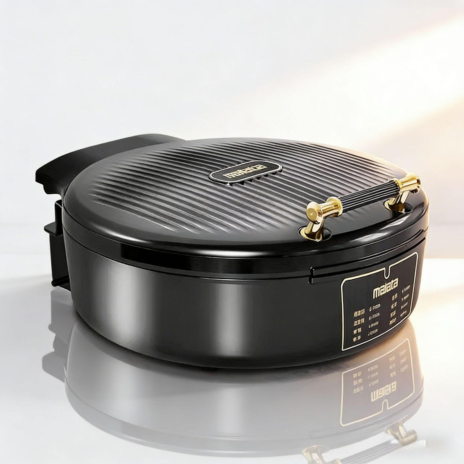 Электрическая двусторонняя сковорода-гриль: Глубокая сковорода для блинов, лепешек и выпечки на завтрак