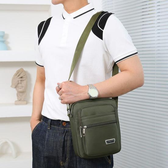 Men Small Crossbody Bag Multi-Pocket Sling Bag Waterproof Lightweight Shoulder Bag for Street Work Commuting