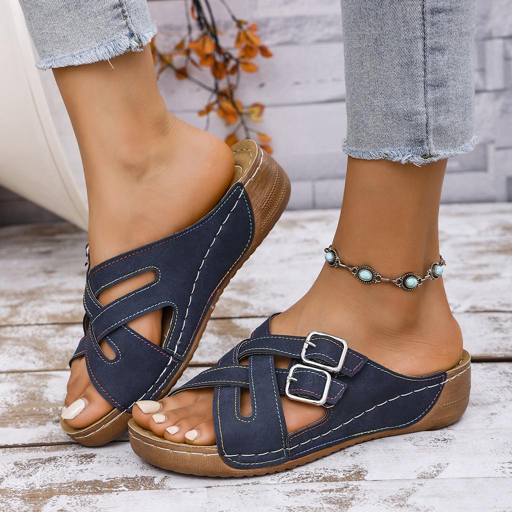 Pantofole da Donna 2026 Nuove Sandali con Zeppa e Tacchi Estivi Scarpe Multicolore Donna Pantofole Leggere di Lusso Ciabatte con Plateau Donna