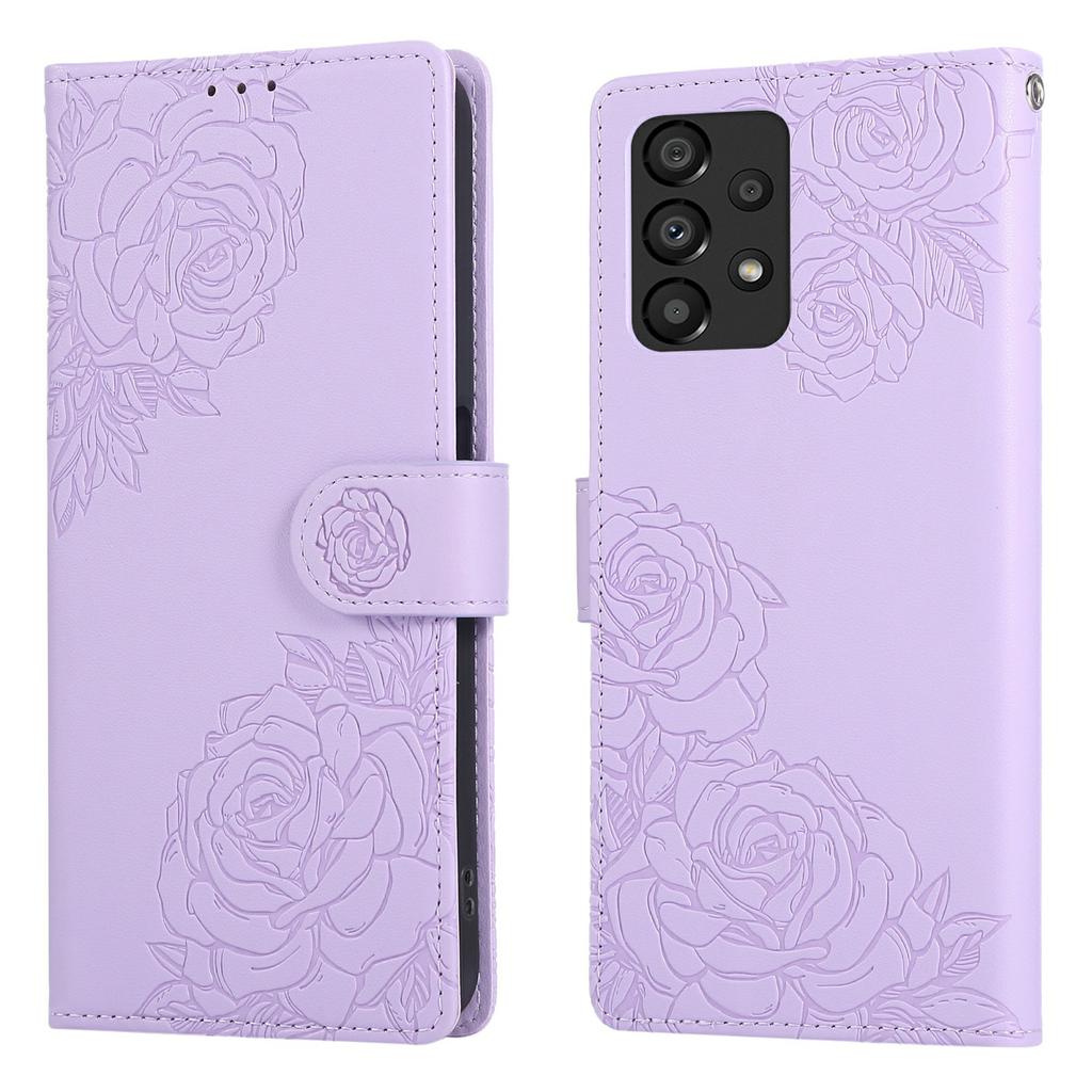 For Samsung Galaxy A23 5G (Global Version)/A23 4G Case Rose Flower PU Leather Wallet Phone Cover with 3 Card Slots
