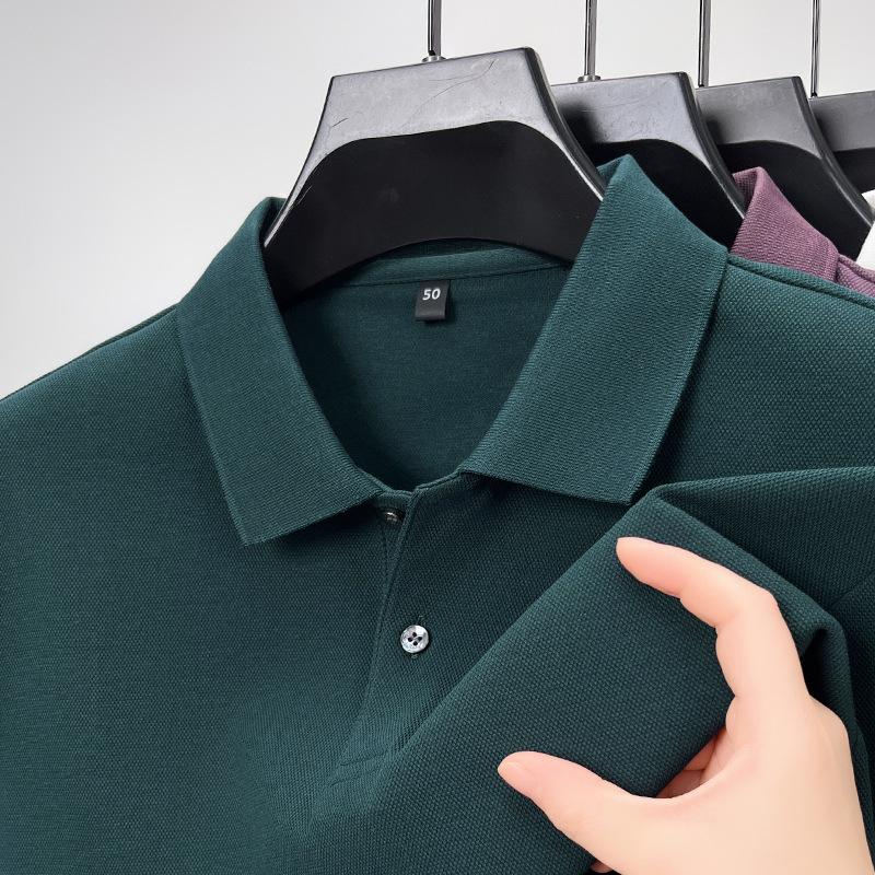 Men's Polo Shirt High-end Long-sleeved Lapel T-shirt Men's Spring Casual Business Men's Clothes