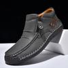 Large Size Men's Shoes Outdoor Casual Shoes One-pedal Flat-soled Handmade Leather Shoes Spring High-top Large Size Shoes