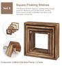 Rustic Wood Squre Shelves Wall Mounted Home Decorative Cube Display Shelf Shadow Boxes Set of 4 for Living Room Bedroom Office
