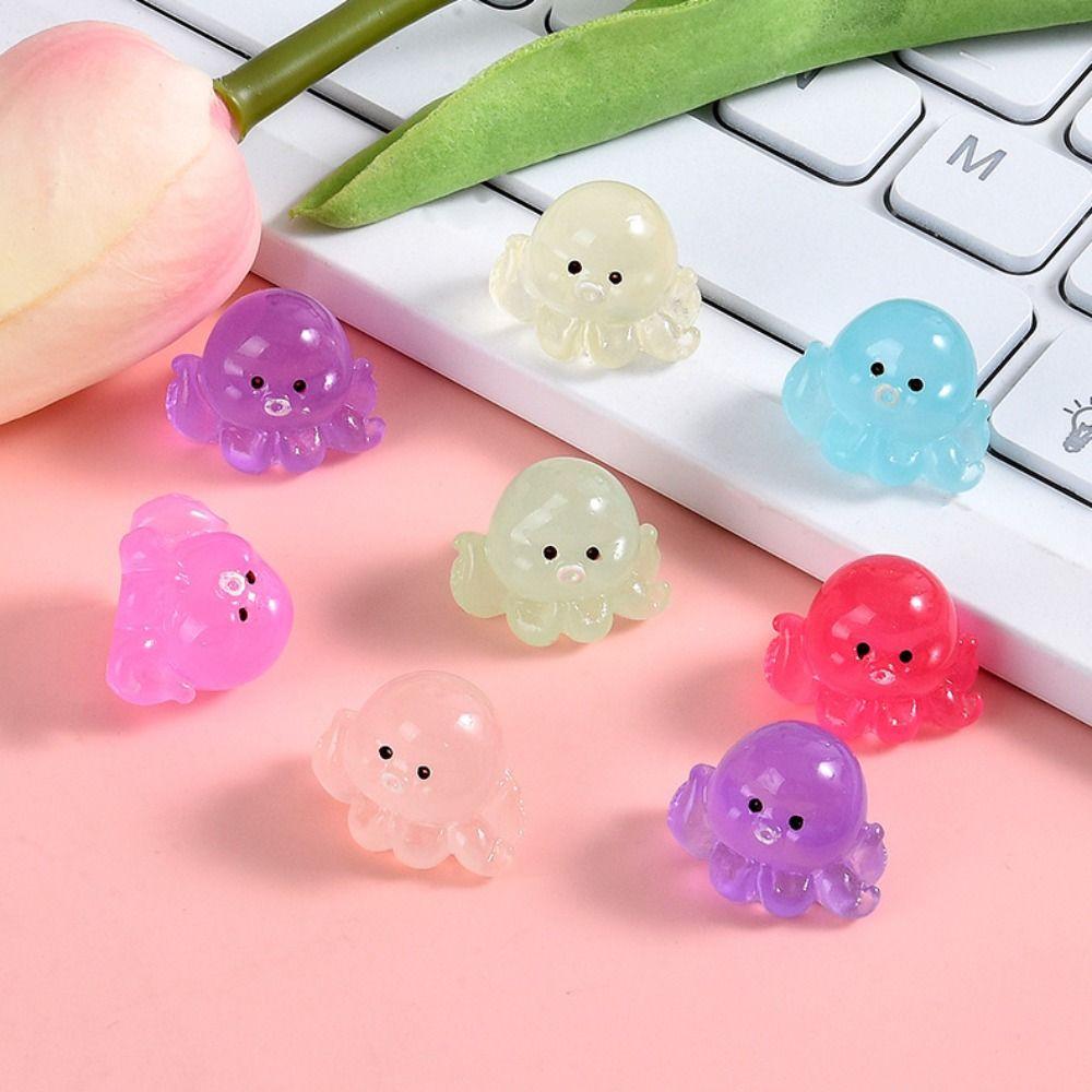 Glow In The Dark Car Ornaments Micro Octopus Octopus Figures Durable Desk Ornament