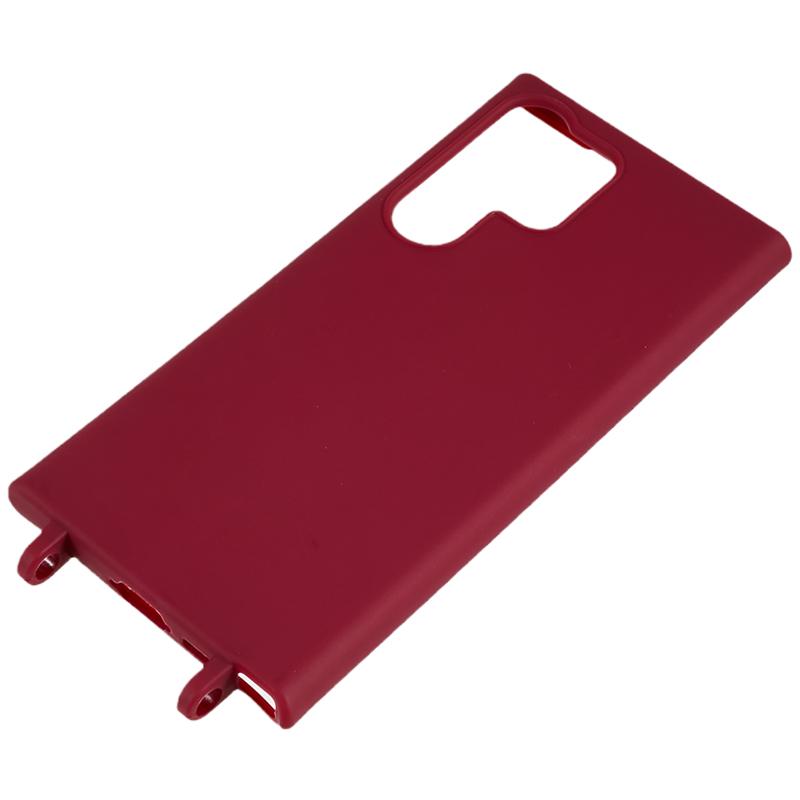 TPU Case for Samsung Galaxy S23 Ultra Matte Finish Phone Protector Cover with Wide Lanyard