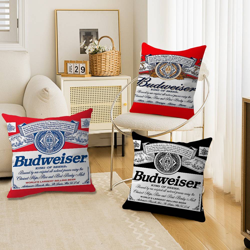 King Of Beer B-Budweiser Pillow Gifts Home Office Furnishings Bedroom Sofa Car Cushion Cover Case 45X45Cm
