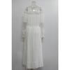 Women's White Chiffon Lace Jacquard Off-Shoulder Evening Gown - Elegant Long Dress for Wedding & Formal Events