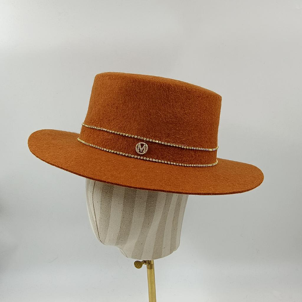 Autumn Winter 100% Wool Hat Bell Hat Women's French Elegant Retro Hepburn Autumn and Winter Celebrity Pearl Wool Felt Bucket Hat